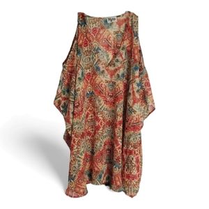 Show Me Your MuMu Women's Sheer Cold Shoulder Tunic Top Size Large